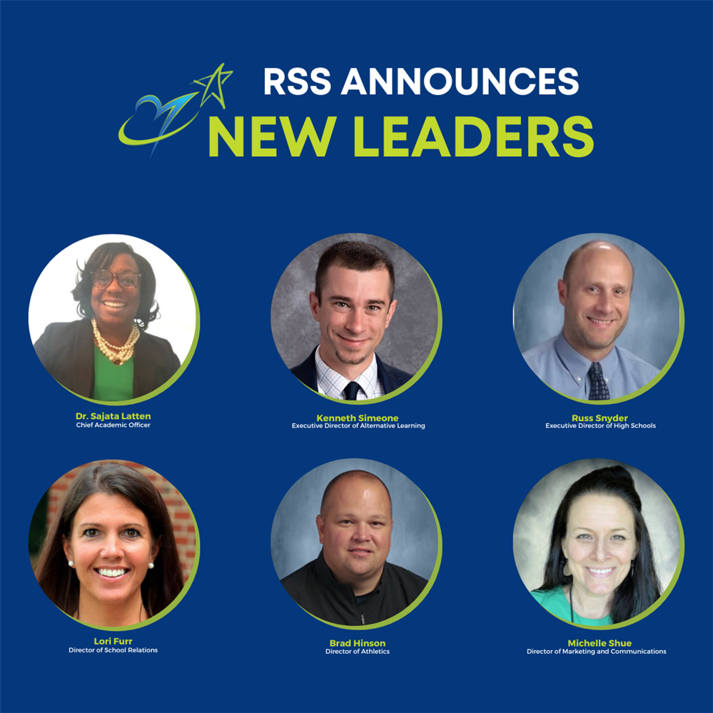  graphic with headshots of six new leaders